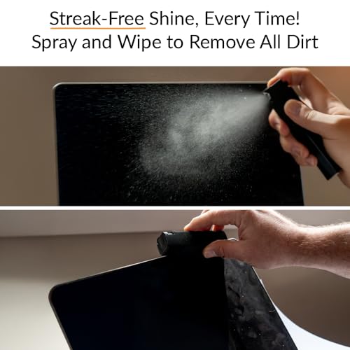 iCloth 2-in-1 Screen Cleaner Spray with Microfiber Cloth - Streak-Free & Gentle Formula for Laptops, Phones, Tablets - 0.68 fl oz
