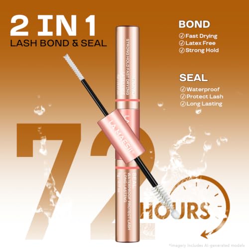 La Maesii Waterproof Lash Cluster Glue - Clear 10ml, Long Lasting 72H+