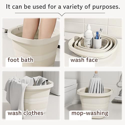 Gorocking Collapsible Bucket 10L - Versatile for Foot Baths, Laundry & Camping