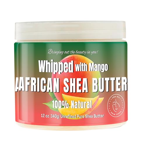 RA Cosmetics Whipped Shea Butter with Mango Extract - 12oz Natural Body Butter