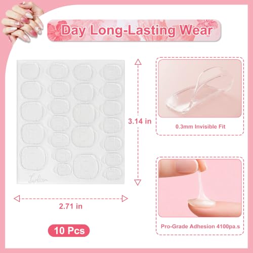 Ivtor Double-Sided Jelly Nail Adhesive Tabs - 30 Sheets (720 Tabs)