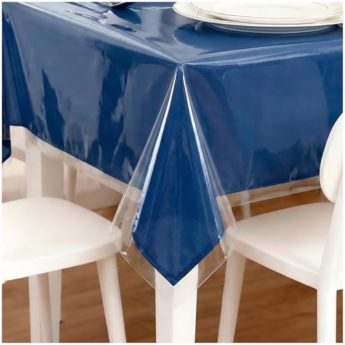 Clear Vinyl Table Cover Protector - 100% Waterproof 55" x 86"