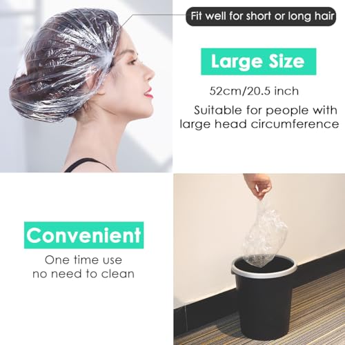 Keeygo Disposable Shower Caps - 50 PCS Waterproof Hair Caps 20.5"