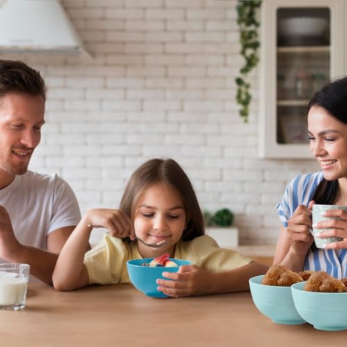 Luckore Unbreakable Wheat Straw Cereal Bowls Set of 8 - 26 oz, Multicolor