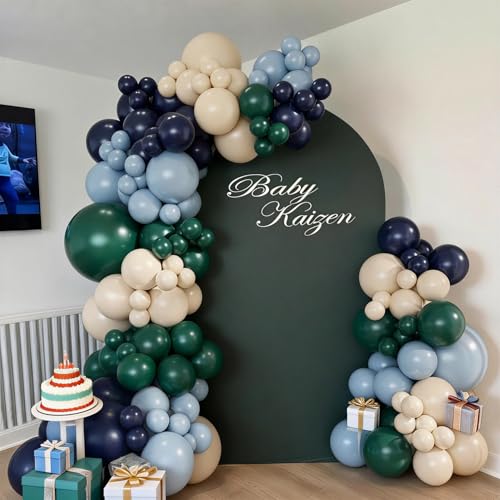Blue and Green Balloon Arch Garland Kit for Baby Showers & Birthdays