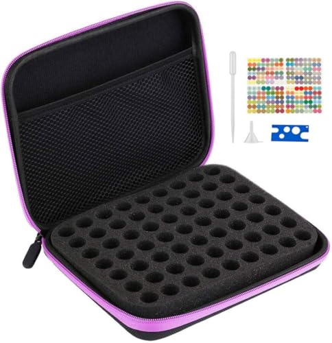 Rigute 63-Slot Essential Oil Travel Organizer Bag for 1-3ml Bottles