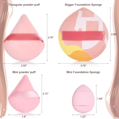 16PCS Makeup Sponge Set - Triangle Powder Puffs & Blenders
