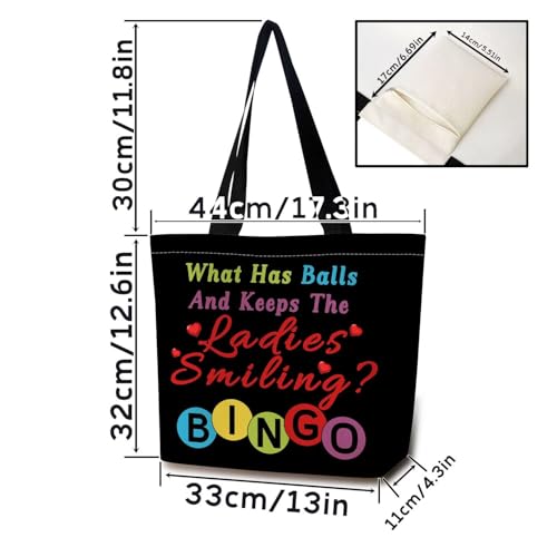 Funny Bingo Tote Bag - Reusable Grocery Shopping Handbag