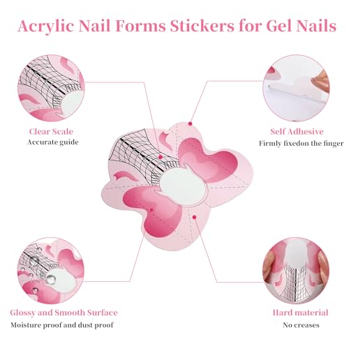BQAN 100Pcs Nail Forms for Builder Gel - Self-Adhesive Nail Stickers