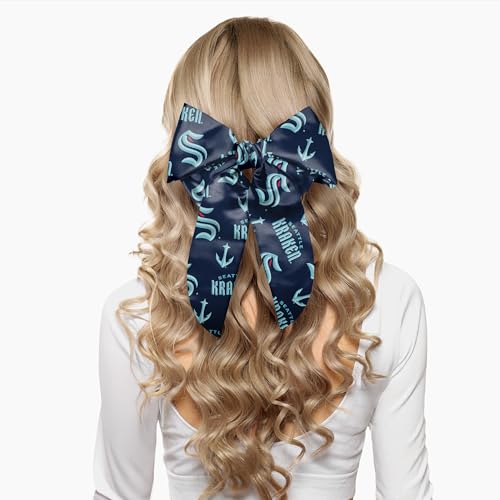 Littlearth NHL Seattle Kraken Big Bow Hair Clip - Official Team Spirit Accessory