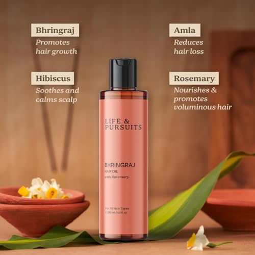 Bhringraj Hair Oil 6.8 Fl Oz - Ayurvedic Scalp Oil for Dry Hair