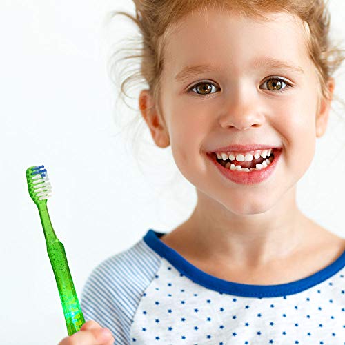 Kids Light Up Timer Toothbrush Pack of 2 with Suction Cup - Soft Bristles, Assorted