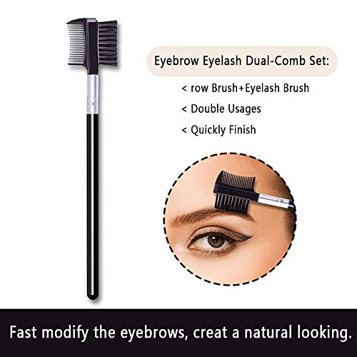 2-Pack Eyelash Comb and Eyebrow Brush Tool - Dual-Sided Groomer