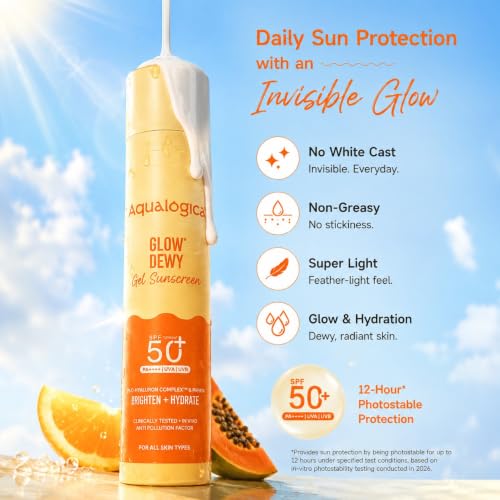 Aqualogica Glow+ Dewy Face Sunscreen SPF 50+ PA+++ with Vitamin C, 50g