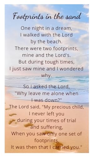 Footprints Prayer Card Set - Inspirational 25-Pack for Reflection