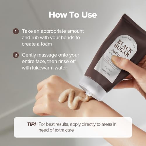 SKINFOOD Black Sugar Perfect Scrub Foam 180g - Exfoliating Cleanser