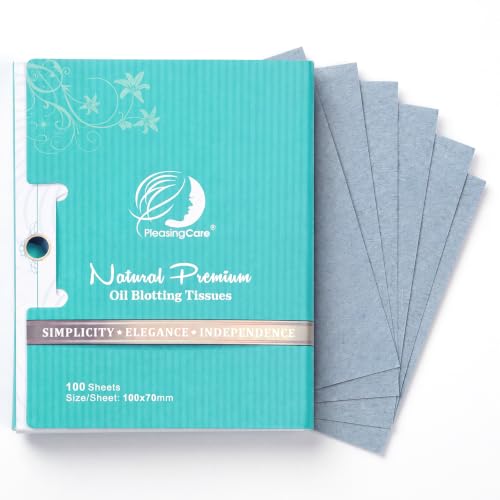 PleasingCare Bamboo-Charcoal Face Oil Blotting Sheets 100 Pack for Oily Skin