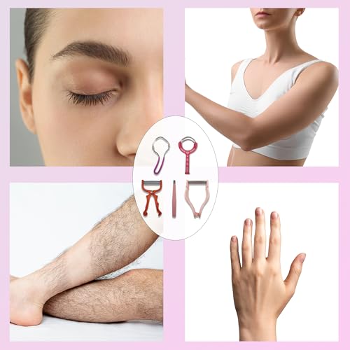 Spring Hair Remover - 5 in 1 Face Hair Remover Kit, Facial Hair Removal for Women, Spring Tweezer Hair Remover for Chin, Upper Lip, Mustache