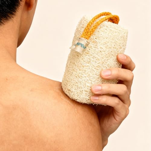 HVB Natural Loofah Exfoliating Bath Sponge - Pack of 4