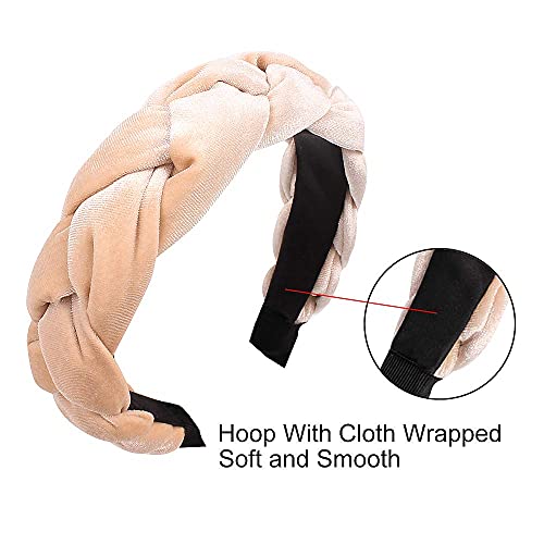 IvyU Large Padded Velvet Braided Headbands for Women - YHB-003