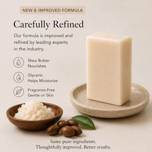 TINOQ Fragrance-Free Shaving Soap Bar for Women with Shea Butter - 7 Oz (Pack of 1), 2 Bars