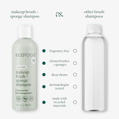 EcoTools Makeup Brush and Sponge Shampoo, Fragrance-Free, 16 Fl Oz