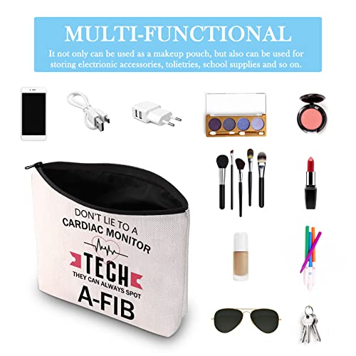 Cardiac Monitor Technician Makeup Bag - Spot A-FIB Canvas Cosmetic Pouch