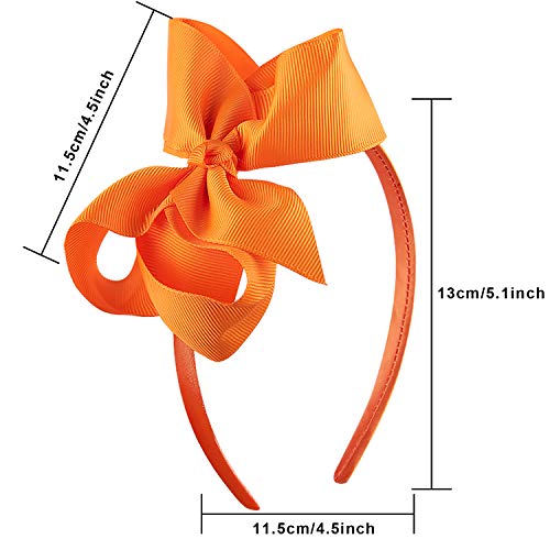 SIQUK 12-Pack Grosgrain Bow Headbands for Girls - Multi-Color