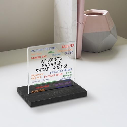Funny Accountant Acrylic Desk Plaque | Office Humor Gift for AP Teams