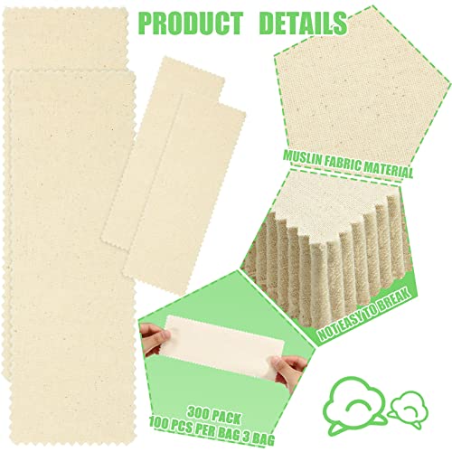 Loopeer 300 Pcs Muslin Wax Strips for Hair Removal - Mixed Size, Easy DIY Application