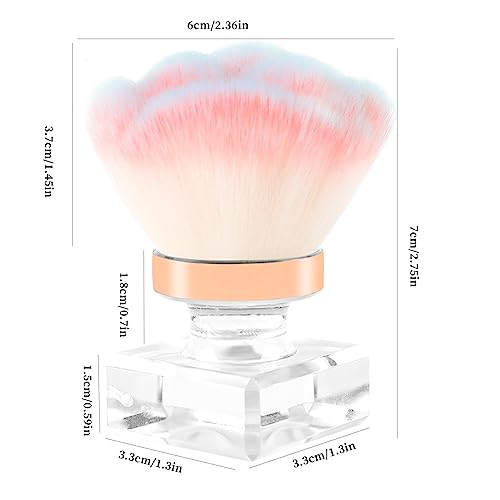 ANGNYA Rose-Shaped Nail Dust Brush with Gradient Color & Case