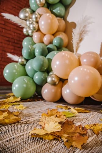 60 PCS Sage Green Eucalyptus Balloon Garland Kit - Rustic Decor