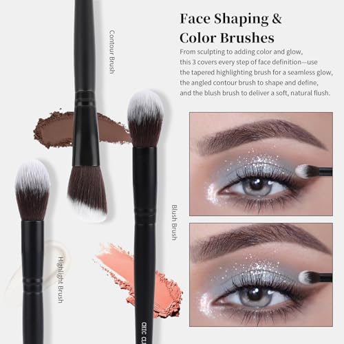 5-Piece Professional Makeup Brush Set - Soft Synthetic Face Brushes