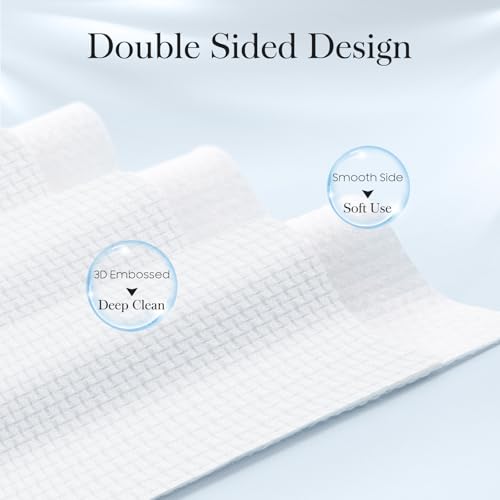 Fygrip 2 Pack of 50 XL Disposable Face Towels 10x12 Inches, Soft & Thick, Double Sided for Face & Skin Care