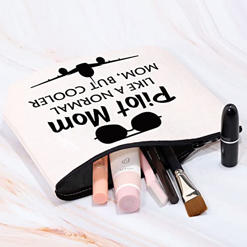 Pilot Mom Like a Normal Mom but Cooler Makeup Bag - Pilot Mom Variation MBMSO