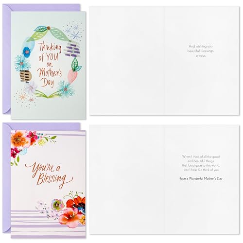 Hallmark Mother's Day Card Assortment - 16 Floral Designs with Envelopes