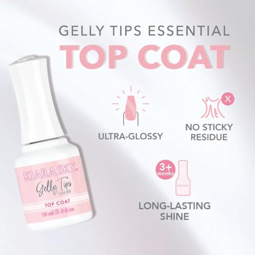 KIARA SKY Gelly Tip Top Coat GE04 - Long-Lasting Nail Gel Sealer 15ml