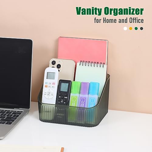 Green Makeup Organizer with 5 Cups - Acrylic Bathroom Storage