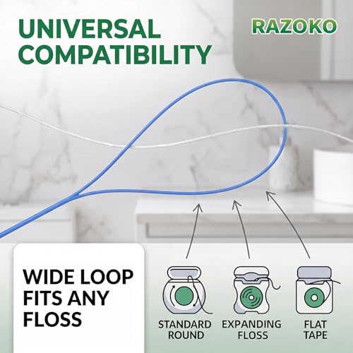 RAZOKO Dental Floss Threaders for Braces & Implants - 140 Count