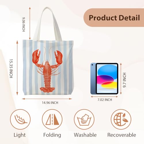 Floral Striped Canvas Tote Bag for Everyday Use