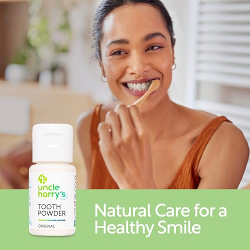 Uncle Harry's Natural Tooth Powder 1 oz - Original, Fluoride-Free, Breath Freshening