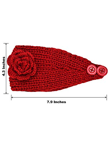 TecUnite Chunky Knit Headbands - 4 Pack Winter Ear Warmers for Women & Girls
