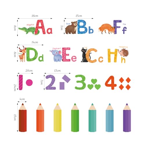 SHUCHING Animal Alphabet Wall Decal for Kids' Rooms - Educational ABC Stickers