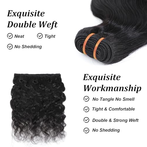 16A Raw Body Wave Human Hair Bundles Human Hair 100% Unprocessed Brazilian Boutique Virgin Hair Extensions,Double Wefts,Triple Lifespan (Body Wave 1 Bundle, 30 inch)