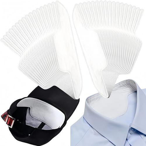 Disposable Collar Protector Sweat Pads 80 Pcs Self-Adhesive Neck Liners for Shirts