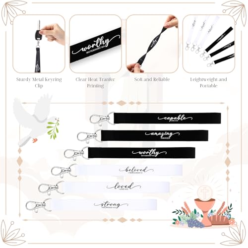 Huhumy Christian Makeup Bag Set with Inspirational Words, Black & White, 12 Pcs