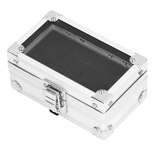 Aluminum Nail Drill Bit Storage Case with Transparent Cover