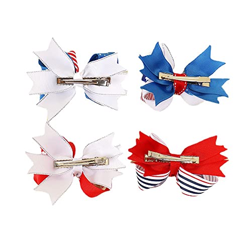J.H LIVING 2-Pack Patriotic American Flag Hair Clips - July 4th Hair Accessories (Variation A)