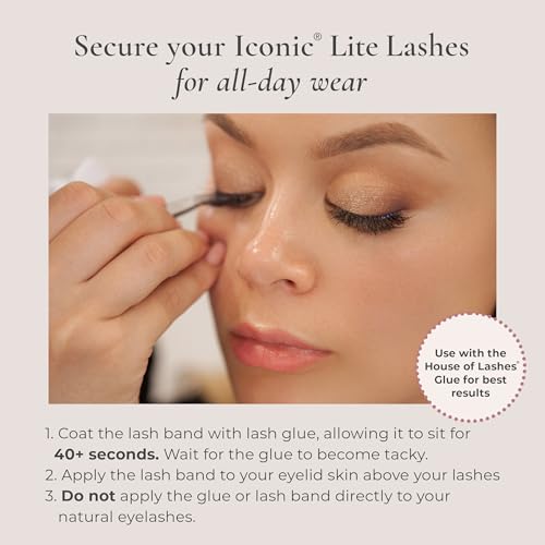 House of Lashes Iconic Lite Faux Mink False Eyelashes - Reusable Wispy Lashes