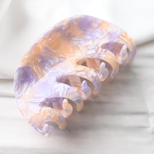 Prettyou 3in Handmade Celluloid French Design Barrettes Hair Claw – Tortoise Shell Hair Clip (Variation H)